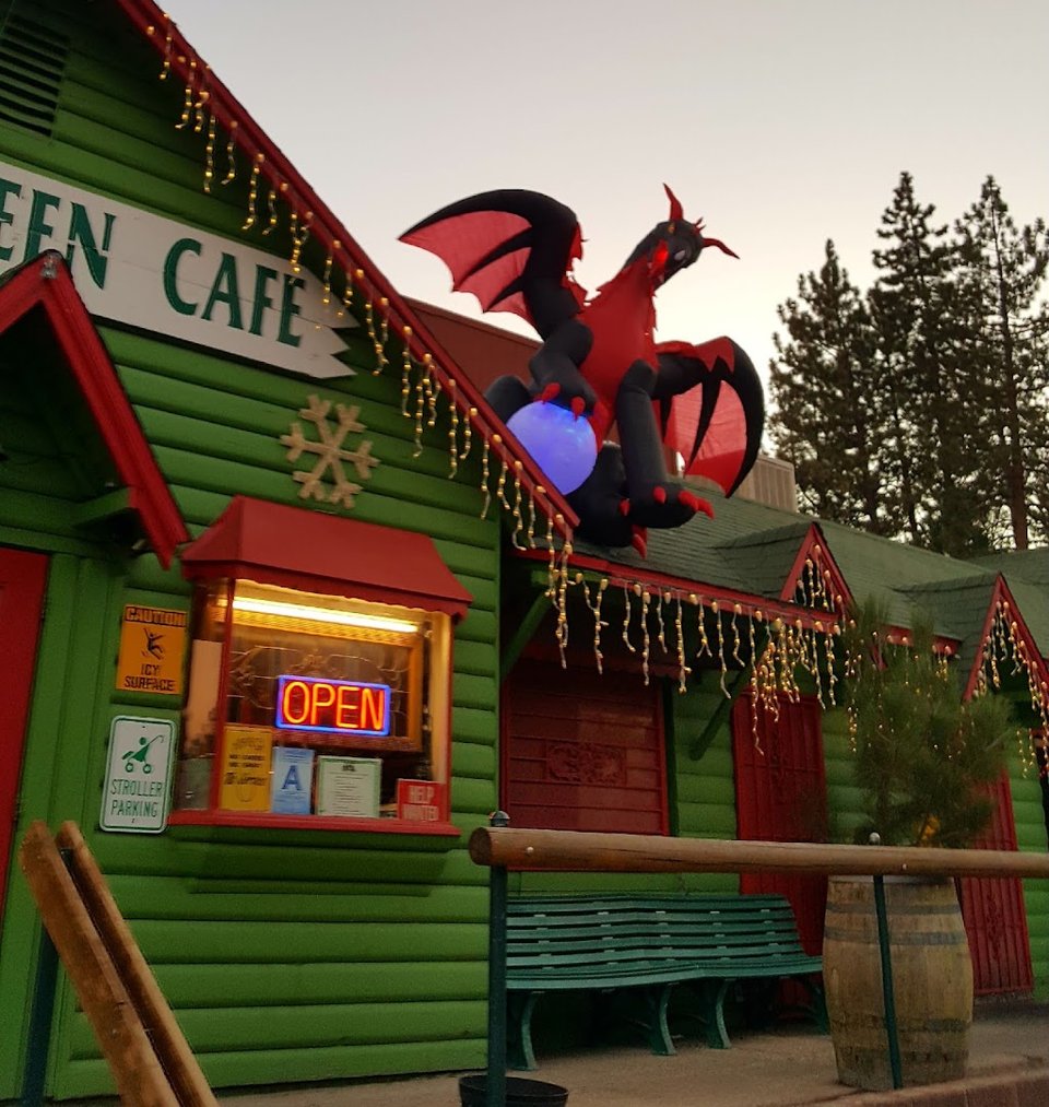Evergreen Cafe storefront on Evergreen Road.
